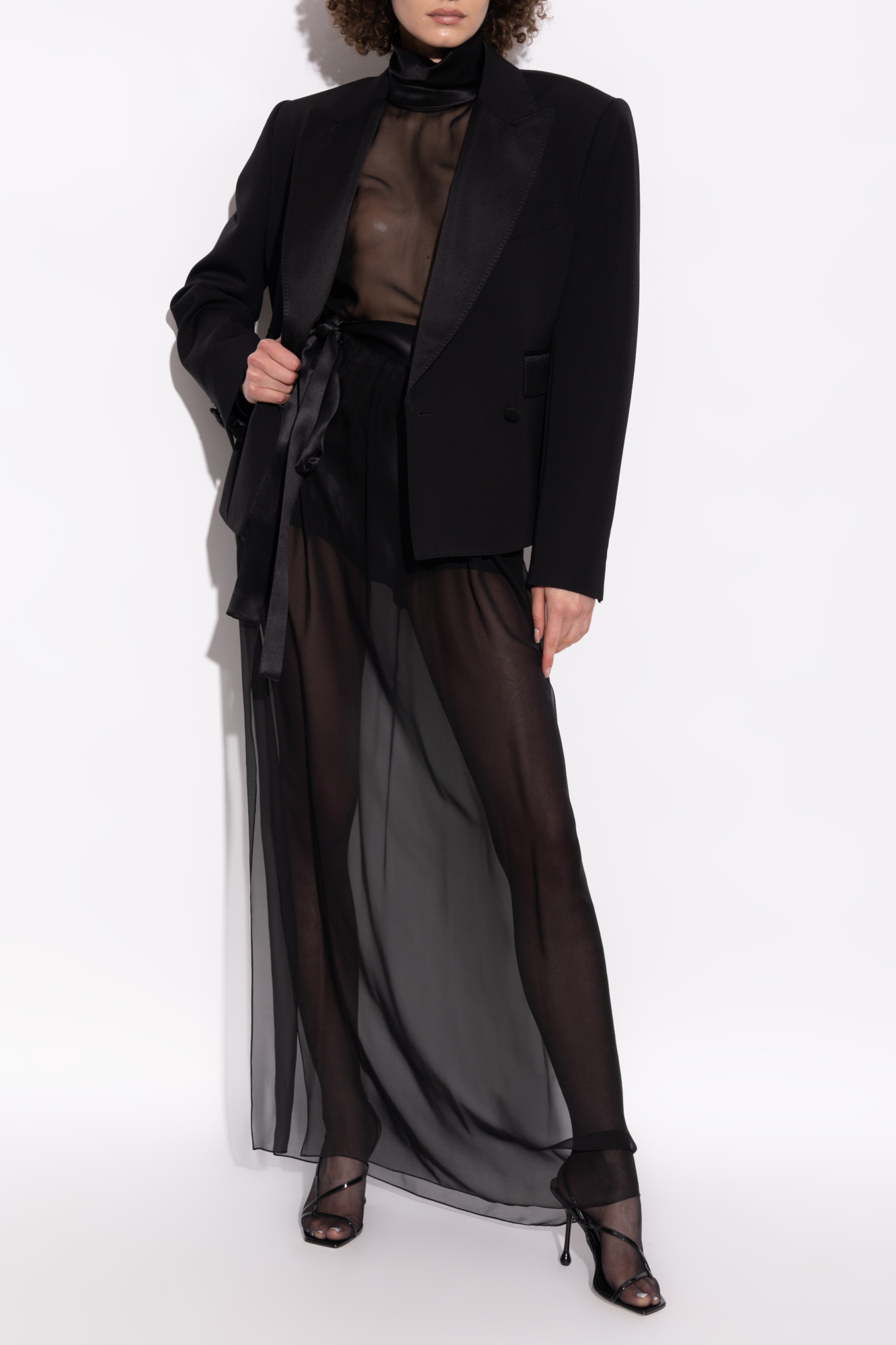 ジャケット Dolce & Gabbana Black Wool Blazer DOLCE & GABBANA Blazer Black 100% Wool Jacket Coat s. IT50